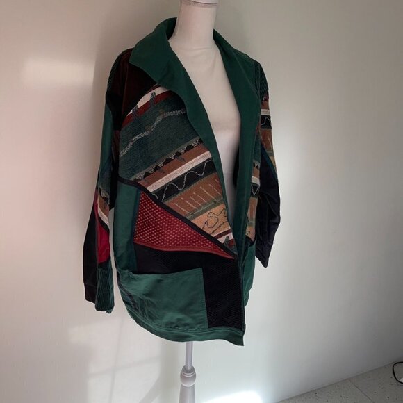 Solveig Open Jacket Size Large L Womens Reversible Canvas Patchwork Cape Town - Picture 9 of 14